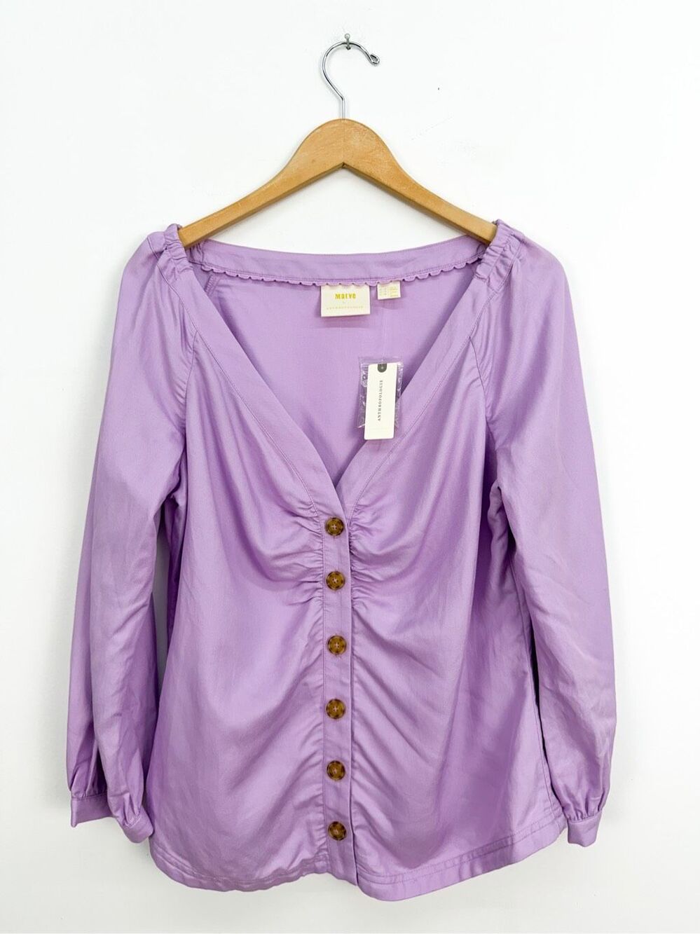 Anthropologie Maeve Women’s Morrill Lilac Purple Button Front Blouse
